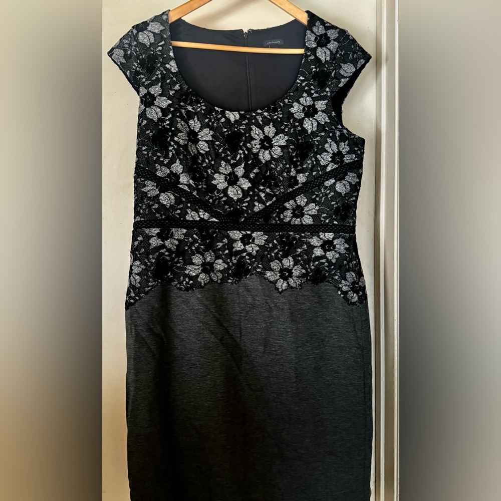 Ann Taylor Black and Gray Dress